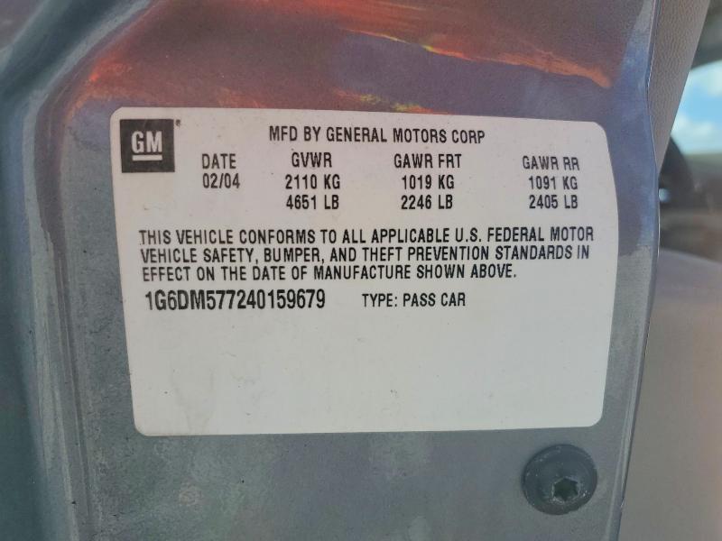 2004 Cadillac Cts მანქანა იყიდება აუქციონზე, vin: 1G6DM577240159679, აუქციონის ნომერი: 54390846
