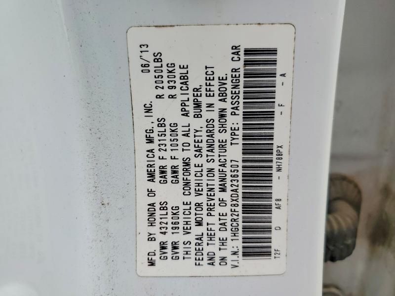 Продаж на аукціоні авто 2013 Honda Accord, vin: 1HGCR2F8XDA236507, номер лоту: 54249786