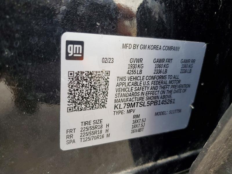 2023 Chevrolet Trailblazer მანქანა იყიდება აუქციონზე, vin: KL79MTSL5PB145261, აუქციონის ნომერი: 54861446