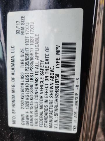 Aukcja sprzedaży 2017 Honda Odyssey, vin: 5FNRL5H62HB018758, numer aukcji: 52258906