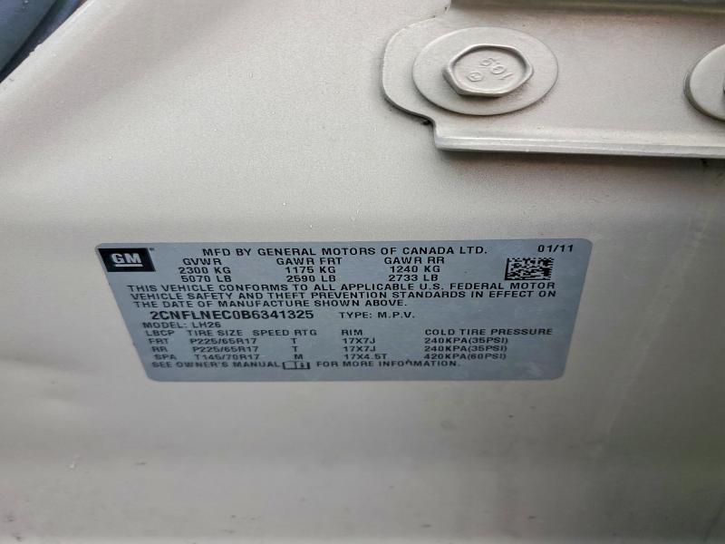 Auction sale of the 2011 Chevrolet Equinox, vin: 2CNFLNEC0B6341325, lot number: 52596556