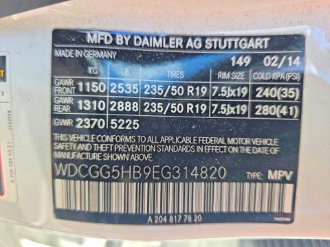 Продажа на аукционе авто 2014 Mercedes-benz Glk, vin: WDCGG5HB9EG314820, номер лота: 54732216