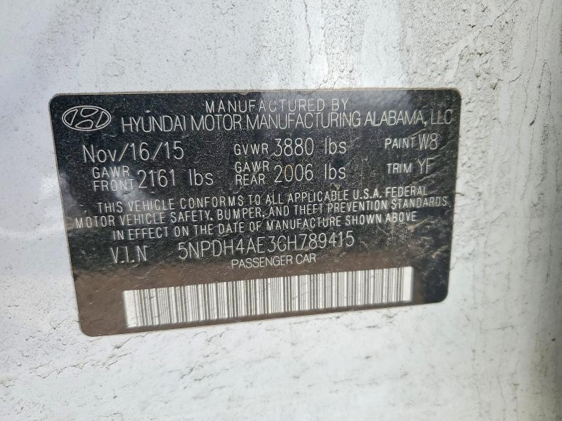 Продажа на аукционе авто 2016 Hyundai Elantra, vin: 5NPDH4AE3GH789415, номер лота: 52570006