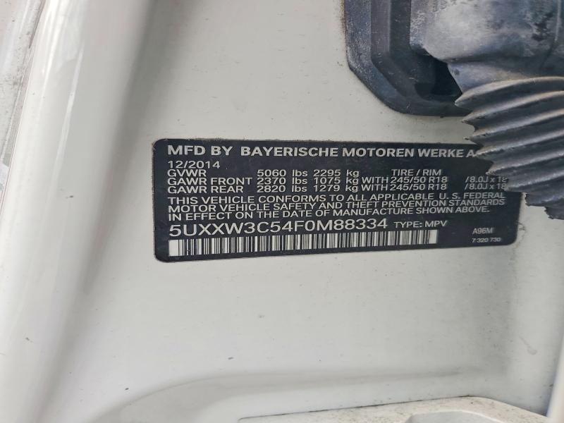 55142236 :رقم المزاد ، 5UXXW3C54F0M88334 vin ، 2015 Bmw X4 مزاد بيع