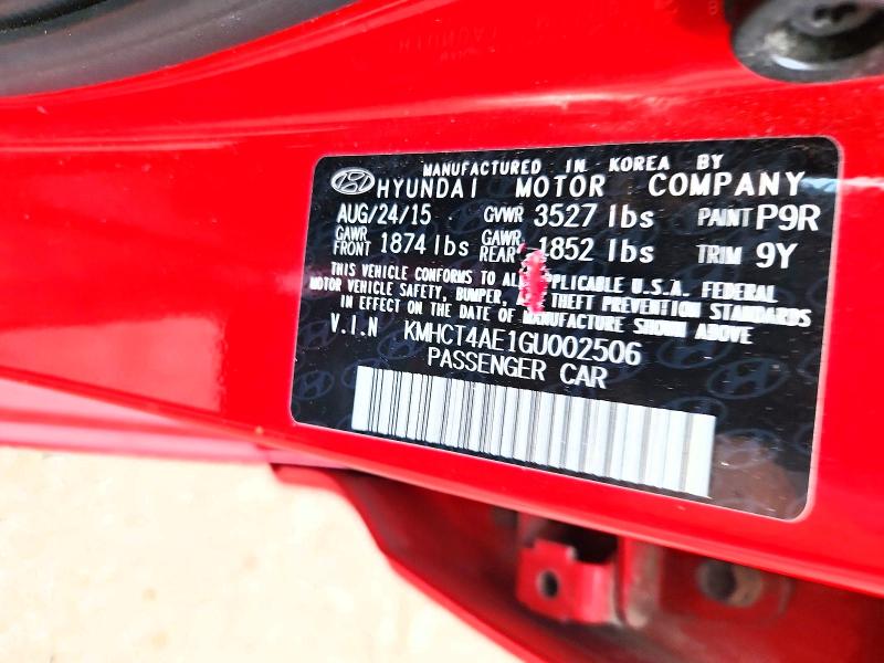 Aukcja sprzedaży 2016 Hyundai Accent, vin: KMHCT4AE1GU002506, numer aukcji: 54222196