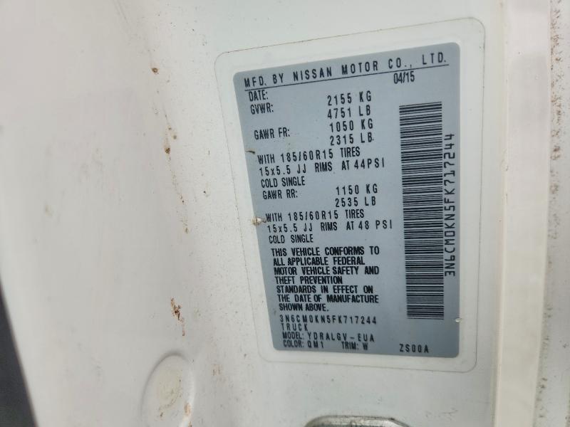 Продаж на аукціоні авто 2015 Nissan Nv200, vin: 3N6CM0KN5FK717244, номер лоту: 57254696