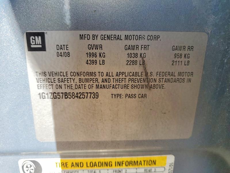 Продажа на аукционе авто 2008 Chevrolet Malibu, vin: 1G1ZG57B584257739, номер лота: 53280166