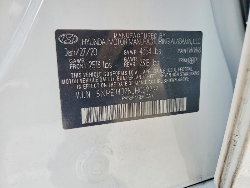 Продаж на аукціоні авто 2020 Hyundai Sonata, vin: 5NPEJ4J28LH029294, номер лоту: 54985986
