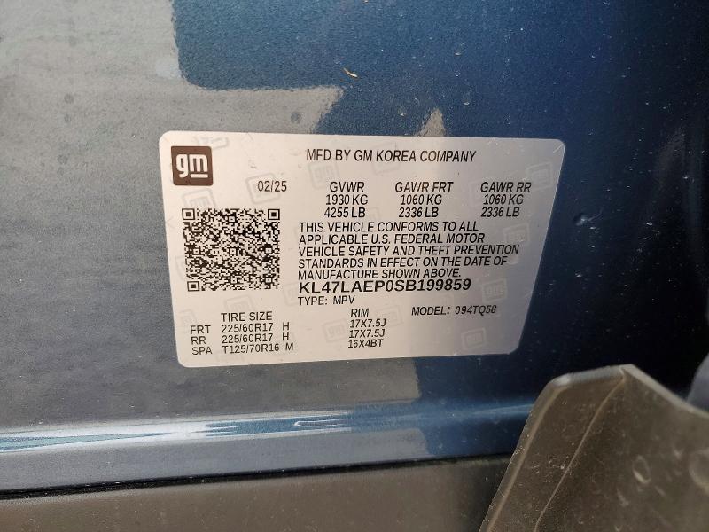53094786 :رقم المزاد ، KL47LAEP0SB199859 vin ، 2025 Buick Envista مزاد بيع