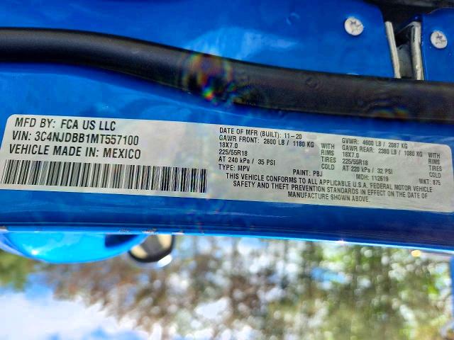 Aukcja sprzedaży 2021 Jeep Compass, vin: 3C4NJDBB1MT557100, numer aukcji: 53309676