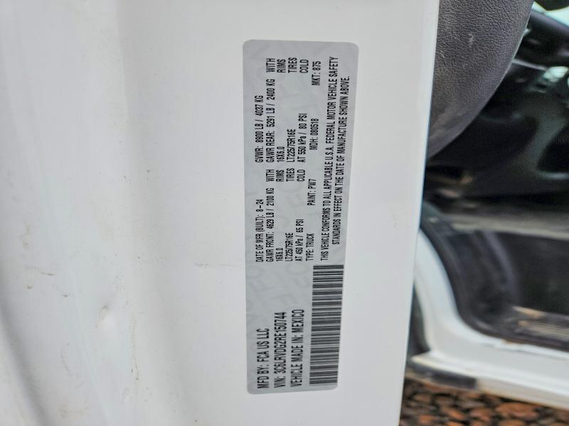 53740676 :رقم المزاد ، 3C6LRVDG2RE150744 vin ، 2024 Ram Promaster 2500 مزاد بيع