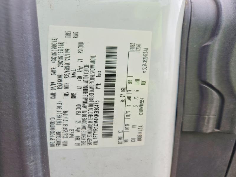 Продаж на аукціоні авто 2019 Ford Transit, vin: 1FTYR1CM4KKB30478, номер лоту: 54773186