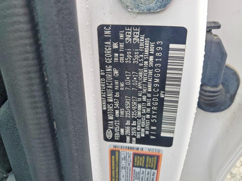 Aukcja sprzedaży 2021 Kia Sorento, vin: 5XYRGDLC9MG031893, numer aukcji: 55043276