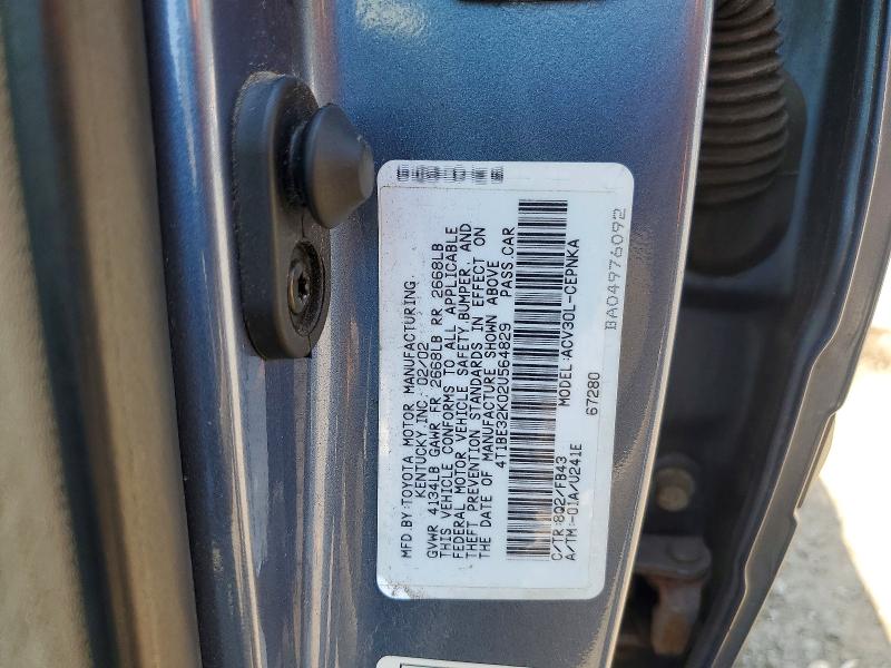54085006 :رقم المزاد ، 4T1BE32K02U564829 vin ، 2002 Toyota Camry مزاد بيع