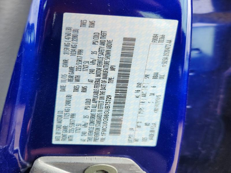 Aukcja sprzedaży 2016 Ford Escape, vin: 1FMCU0G98GUB75729, numer aukcji: 54087966