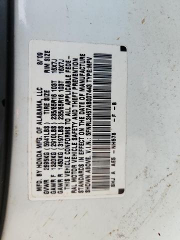 Продажа на аукционе авто 2010 Honda Odyssey, vin: 5FNRL3H67AB007443, номер лота: 52561996