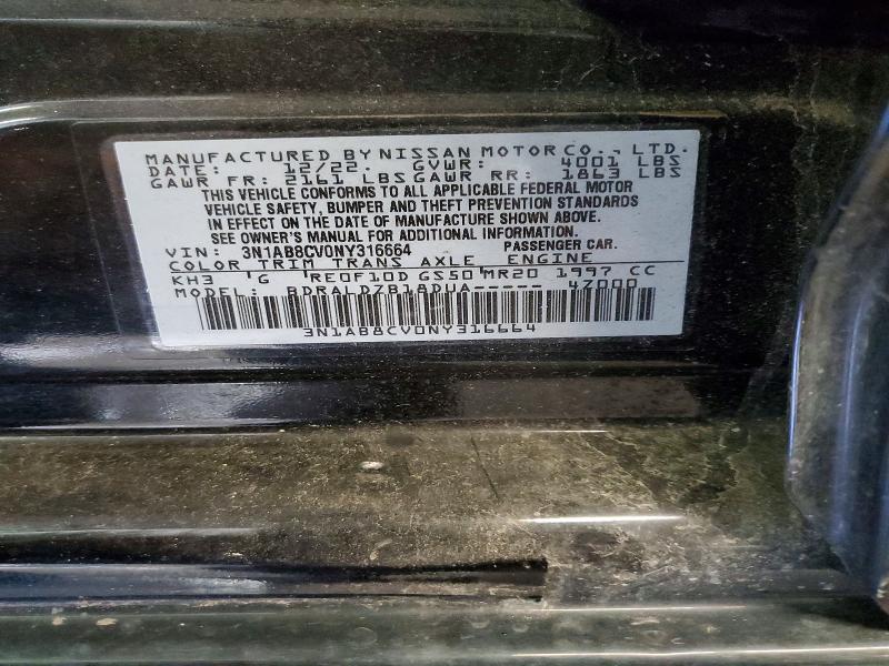 Aukcja sprzedaży 2022 Nissan Sentra, vin: 3N1AB8CV0NY316664, numer aukcji: 55002426