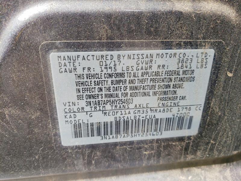 Aukcja sprzedaży 2017 Nissan Sentra, vin: 3N1AB7AP5HY254603, numer aukcji: 54838696