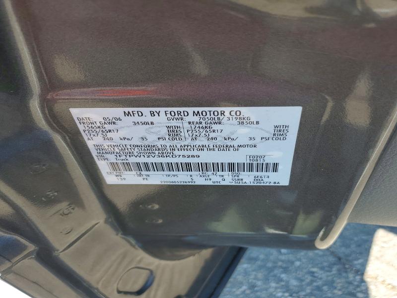 2006 Ford F150 მანქანა იყიდება აუქციონზე, vin: 1FTPW12V36KD75289, აუქციონის ნომერი: 54134876
