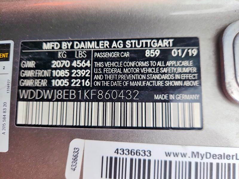 Продажа на аукционе авто 2019 Mercedes-benz C, vin: WDDWJ8EB1KF860432, номер лота: 52751646