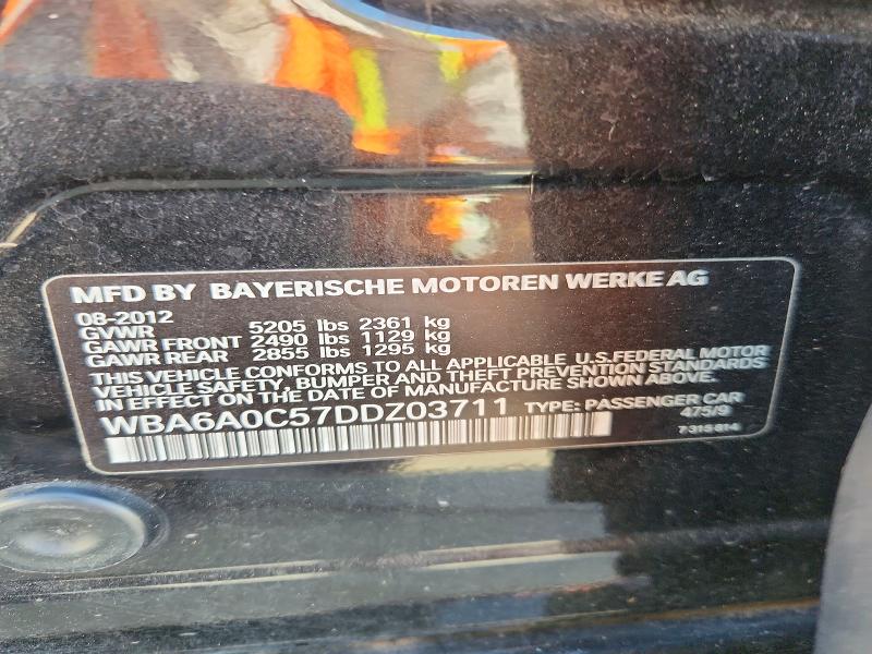 53669846 :رقم المزاد ، WBA6A0C57DDZ03711 vin ، 2013 Bmw 640 مزاد بيع