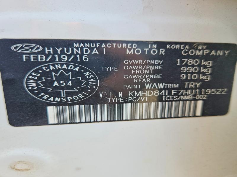 54817196 :رقم المزاد ، KMHD84LF7HU119522 vin ، 2017 Hyundai Elantra مزاد بيع