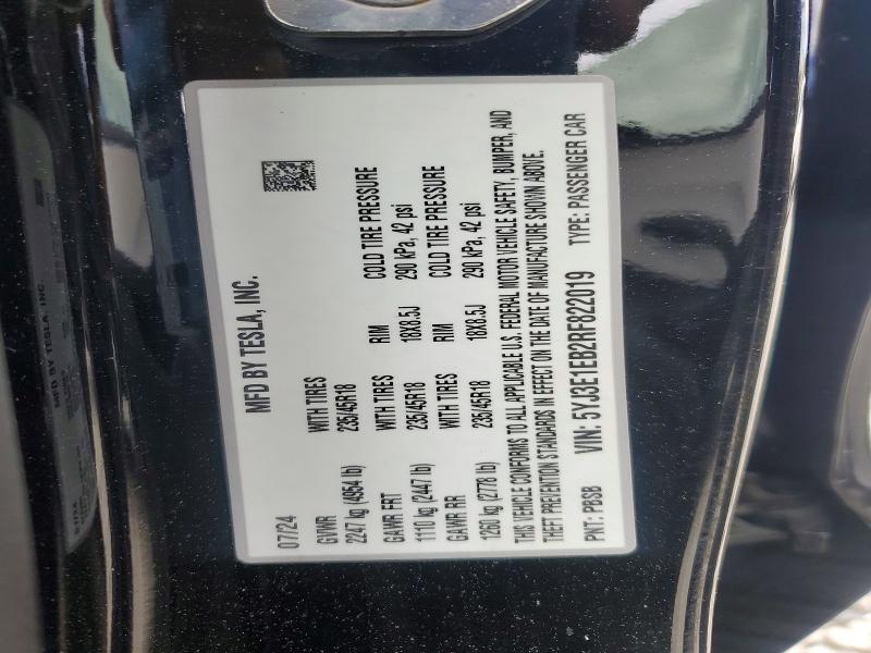 55326466 :رقم المزاد ، 5YJ3E1EB2RF822019 vin ، 2024 Tesla Model 3 مزاد بيع