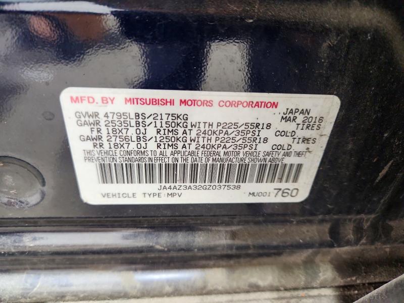 Aukcja sprzedaży 2016 Mitsubishi Outlander, vin: JA4AZ3A32GZ037538, numer aukcji: 52663736