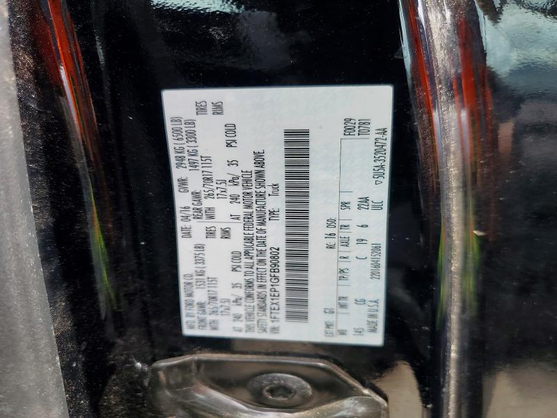 53565396 :رقم المزاد ، 1FTEX1EP1GFB90802 vin ، 2016 Ford F150 مزاد بيع