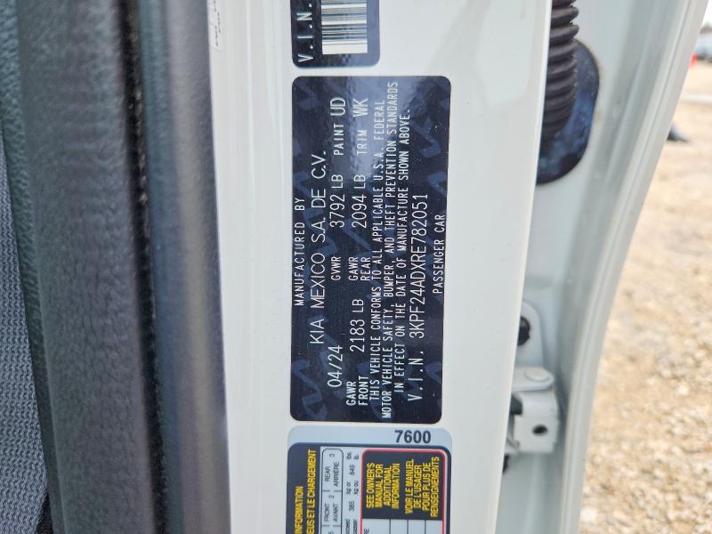 Aukcja sprzedaży 2024 Kia Forte, vin: 3KPF24ADXRE782051, numer aukcji: 55076986