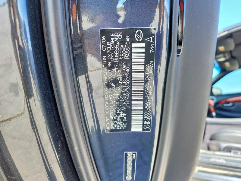 52337816 :رقم المزاد ، JTHFN48Y369009940 vin ، 2006 Lexus Sc مزاد بيع
