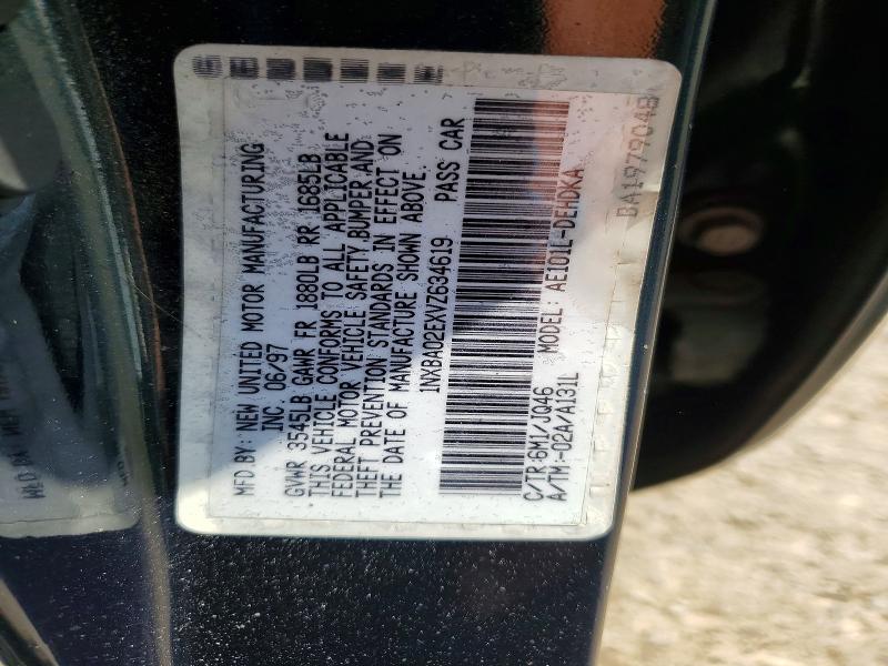 Aukcja sprzedaży 1997 Toyota Corolla, vin: 1NXBA02EXVZ634619, numer aukcji: 53776476