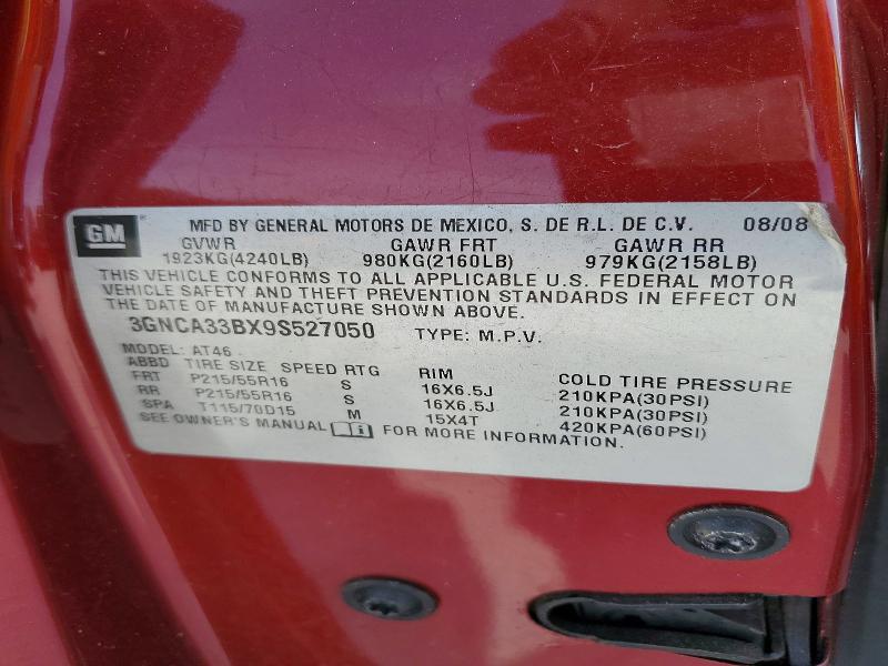 Aukcja sprzedaży 2009 Chevrolet Hhr, vin: 3GNCA33BX9S527050, numer aukcji: 51805866