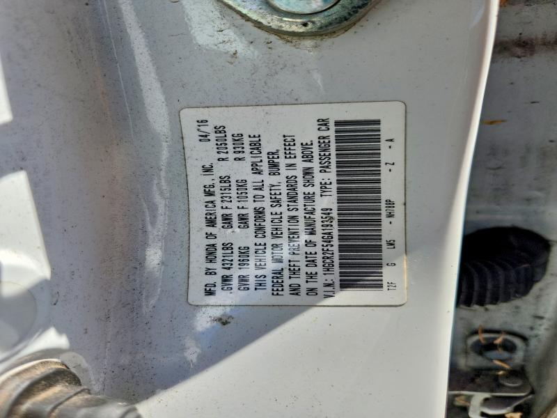 Продаж на аукціоні авто 2016 Honda Accord, vin: 1HGCR2F54GA193549, номер лоту: 53233426