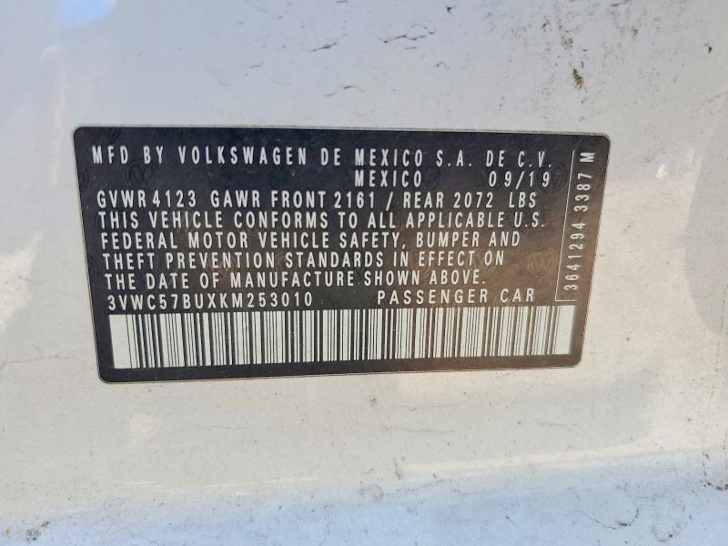 Продажа на аукционе авто 2019 Volkswagen Jetta, vin: 3VWC57BUXKM253010, номер лота: 54054516