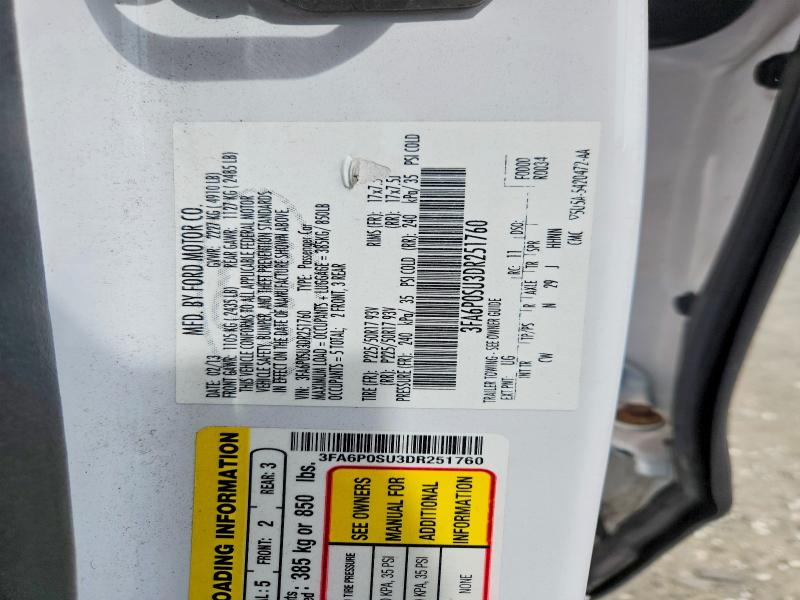 Продажа на аукционе авто 2013 Ford Fusion, vin: 3FA6P0SU3DR251760, номер лота: 51136356