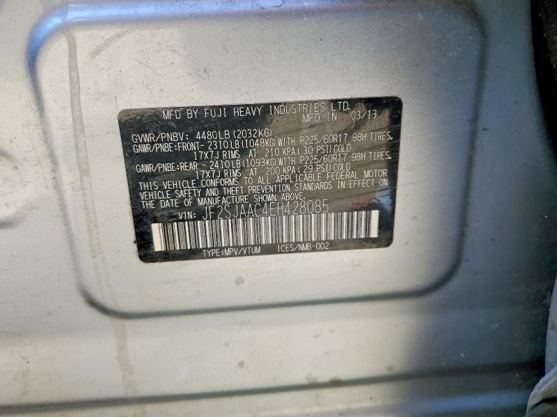 Aukcja sprzedaży 2014 Subaru Forest 2.5, vin: JF2SJAAC4EH428085, numer aukcji: 52157796