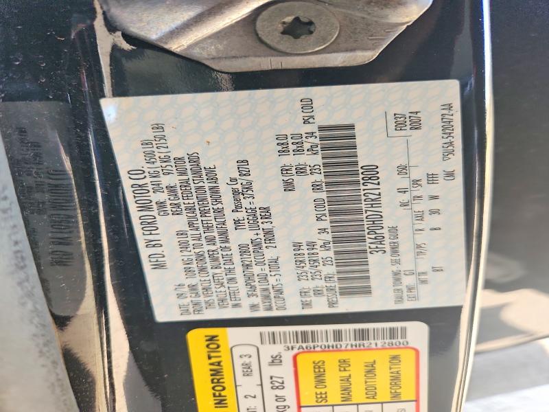 Продаж на аукціоні авто 2017 Ford Fusion, vin: 3FA6P0HD7HR212800, номер лоту: 52072056