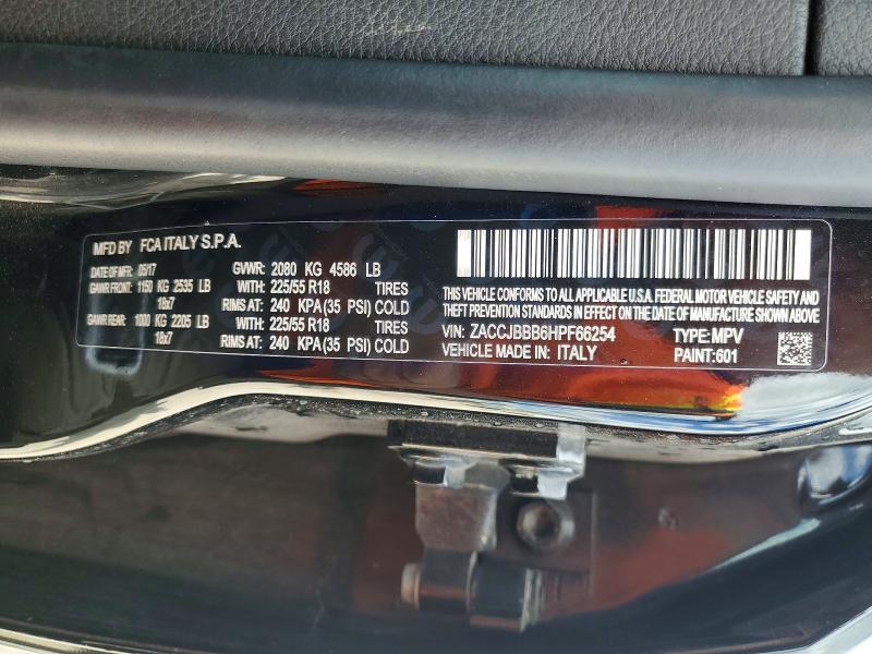 Aukcja sprzedaży 2017 Jeep Renegade, vin: ZACCJBBB6HPF66254, numer aukcji: 52715396