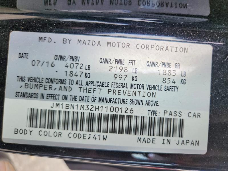 Продажа на аукционе авто 2017 Mazda 3, vin: JM1BN1M32H1100126, номер лота: 55443496