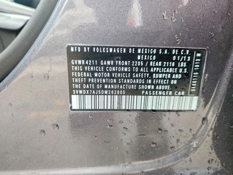 Продаж на аукціоні авто 2013 Volkswagen Jetta, vin: 3VWDX7AJ5DM262805, номер лоту: 55166756