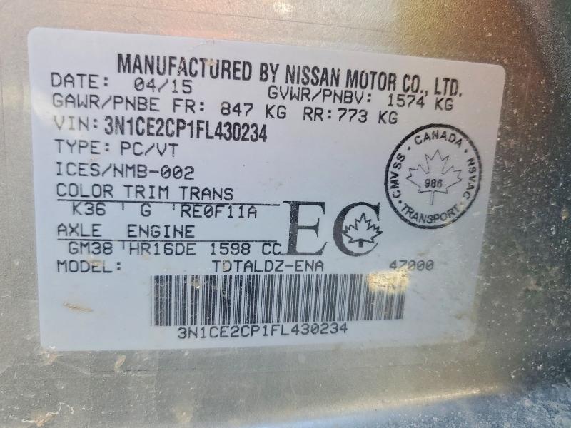 Aukcja sprzedaży 2015 Nissan Versa Note, vin: 3N1CE2CP1FL430234, numer aukcji: 53242266