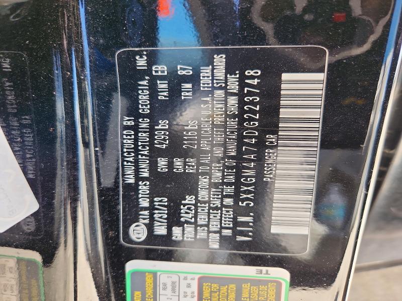 Продаж на аукціоні авто 2013 Kia Optima, vin: 5XXGM4A74DG223748, номер лоту: 54990776