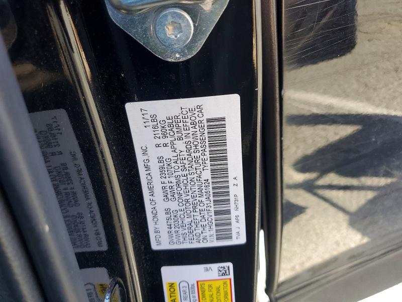 Продажа на аукционе авто 2018 Honda Accord, vin: 1HGCV1F31JA051624, номер лота: 53238086