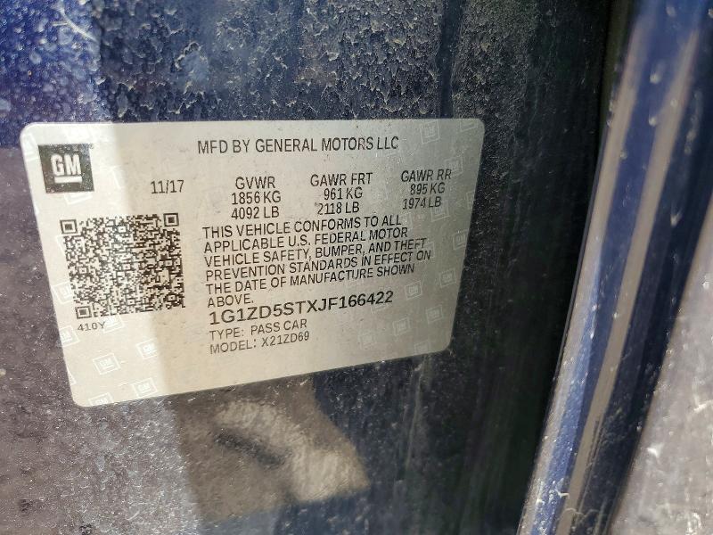2018 Chevrolet Malibu მანქანა იყიდება აუქციონზე, vin: 1G1ZD5STXJF166422, აუქციონის ნომერი: 53317866