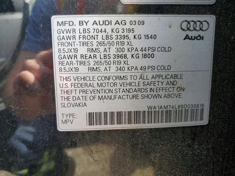 Продажа на аукционе авто 2009 Audi Q7, vin: WA1AM74L89D036816, номер лота: 54051846