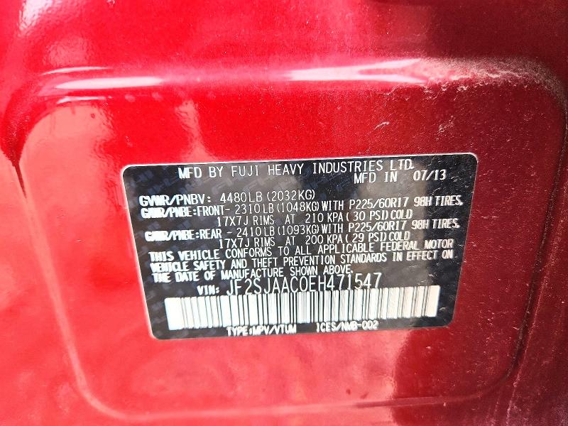 Продажа на аукционе авто 2014 Subaru Forester, vin: JF2SJAAC0EH471547, номер лота: 54650386