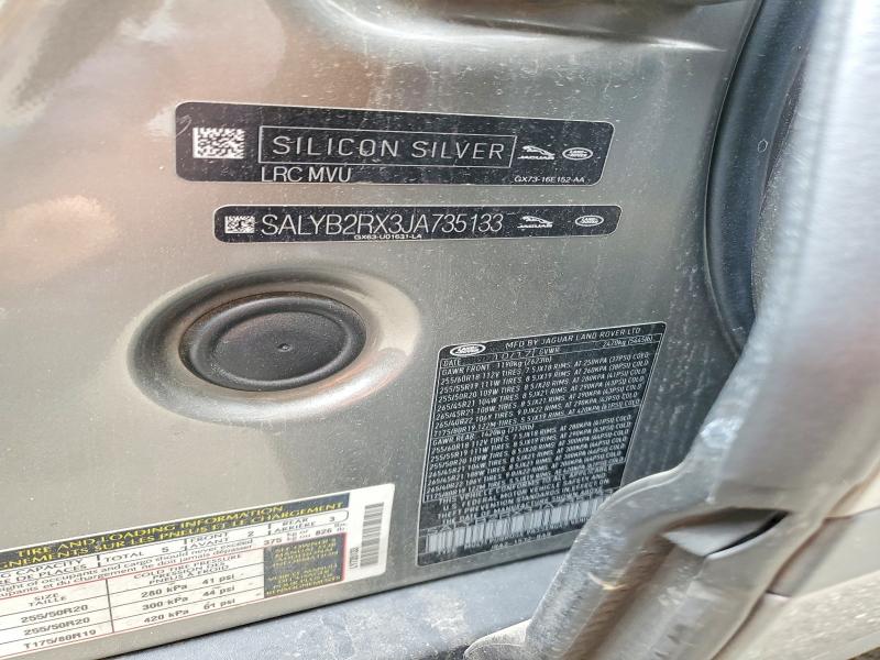 Aukcja sprzedaży 2018 Land Rover Range Rover Velar, vin: SALYB2RX3JA735133, numer aukcji: 55032616