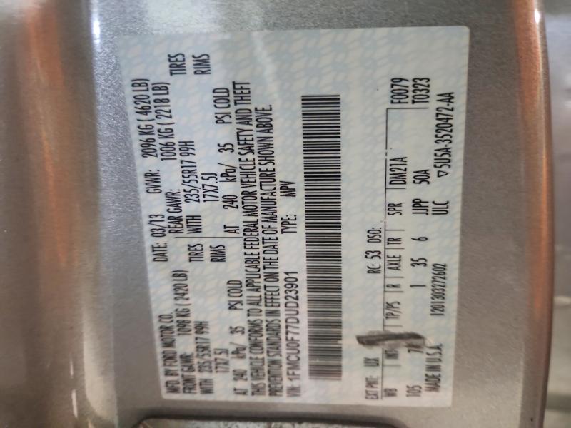 Продаж на аукціоні авто 2013 Ford Escape, vin: 1FMCU0F77DUD23901, номер лоту: 52368966