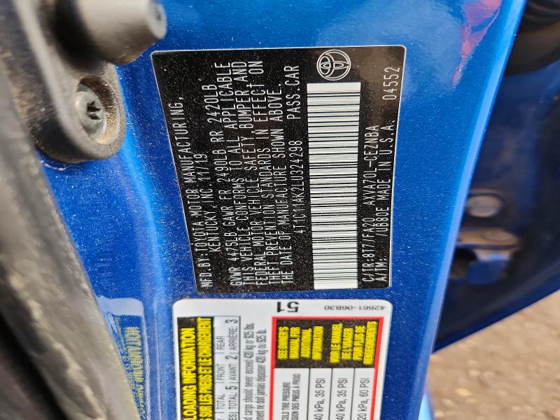 53142776 :رقم المزاد ، 4T1C11AK2LU324298 vin ، 2020 Toyota Camry مزاد بيع